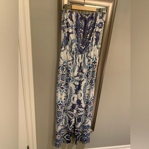 Paisley print strapless jumpsuit